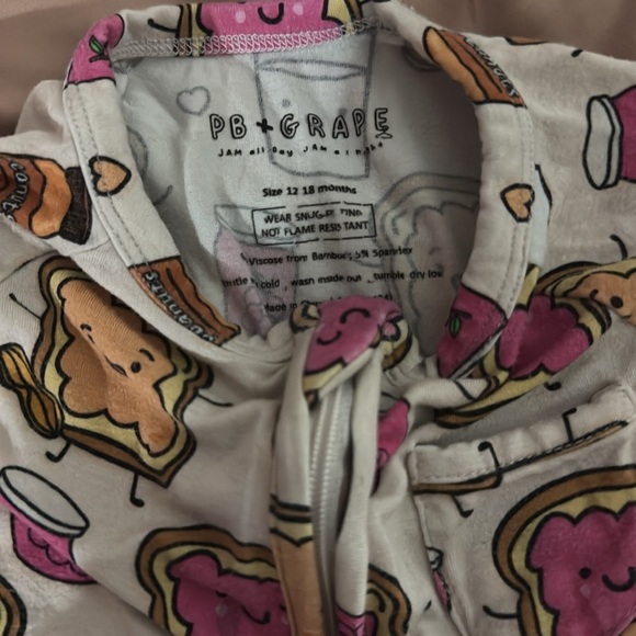 PB+GRAPE| ‘Peanut Butter Jelly’ Bamboo Footie Pajamas - Picture 8 of 10